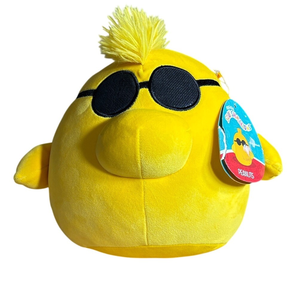 Peanuts Squishmallow Woodstock Plush w/ "Joe Cool" Sunglasses 8" GIFT NEW